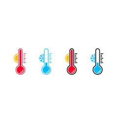 Thermometer Icons With Sun And Snowflake Hot And