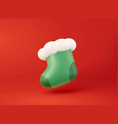 3d Green Christmas Stocking