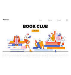 Book Club Banner With People Read Books