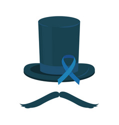 Gentlemen Hat And Movember Ribbon