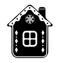 Ginger House Template Christmas Cookies Black