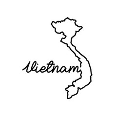 Vietnam Outline Map With The Handwritten Country