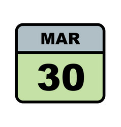 March 30th Date On A Single Day Calendar