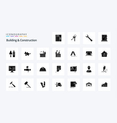 25 Building And Construction Solid Glyph Icon