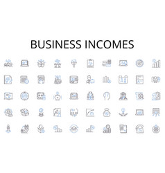 Business Incomes Line Icons Collection Authority