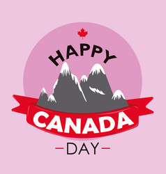 Happy Canada Day Holiday Poster Mountains