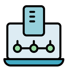 Laptop Vpn Icon Flat