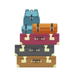 Luggage Bags Heap Or Travel Baggage Pile Stacked