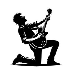 Silhouette Of A Person Playing Guitar