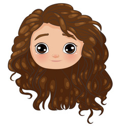 Smiling Cartoon Character With Curly Hair