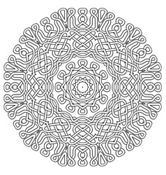 Celtic Braided Mandala Round Ornamental Line Art