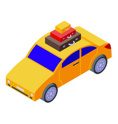 Family Car Travel Icon Isometric Road Trip