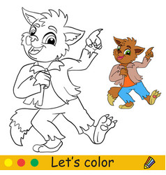 Halloween Kids Coloring With Template Dancing