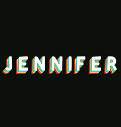 Jennifer - Retro Rainbow Typography Faded Style