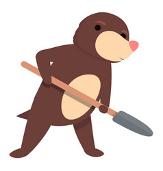 Mole Shovel Work Icon Cartoon Cute Animal