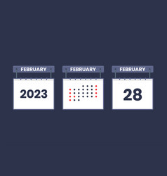 2023 Calendar Design February 28 Icon 28th