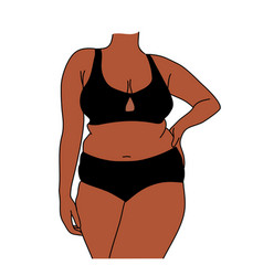 Curvy Black Woman Colored Line Art