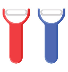 Red And Blue Peelers On A White Background