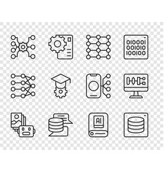 Set Line Artificial Intelligence Robot Server