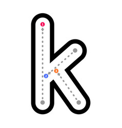 Tracing Alphabet Letter K Lowercase Prewriting