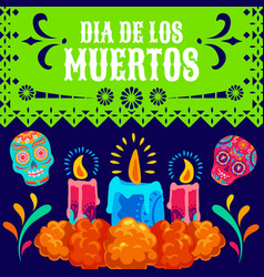 Day Of Dead Mexican Holiday Papel Picado Banner