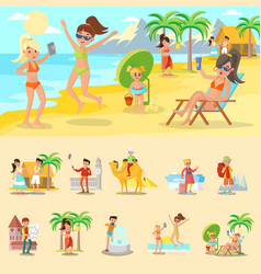 Happy People On Vacation Concept