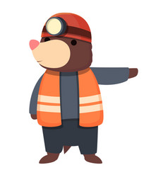 Mole Road Worker Icon Cartoon Cute Animal