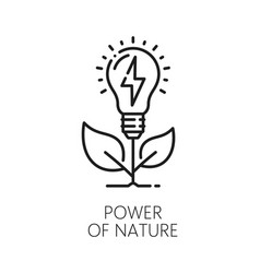 Eco Power Of Nature Icon Green Energy Electricity