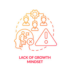 Lack Of Growth Mindset Red Gradient Concept Icon