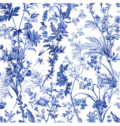 Toile De Jouy Vintage Floral Seamless Pattern 22