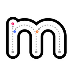 Tracing Alphabet Letter M Lowercase Prewriting