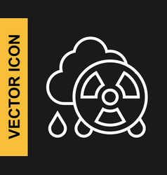 White Line Acid Rain And Radioactive Cloud Icon