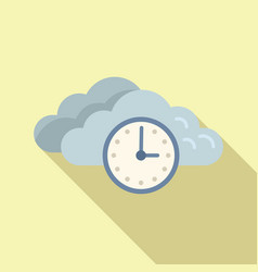 Work Cloud Hour Icon Flat Office Time