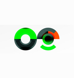 A Green And Black Circle With The Letter O On It