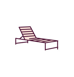 Sun Lounger Color Line Icon Pictogram For Web