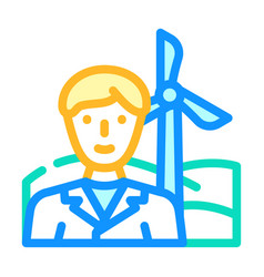 Environmental Engineer Worker Color Icon