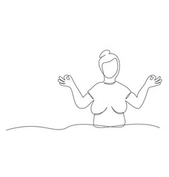 Meditation One Line Drawing Isolated On White