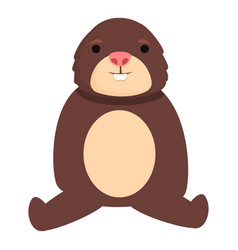 Tired Mole Icon Cartoon Funny Animal