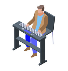 Pianist Singer Icon Isometric Style