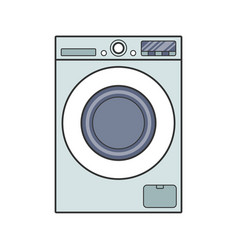 Washing Machine Colored Flat Isolated On White