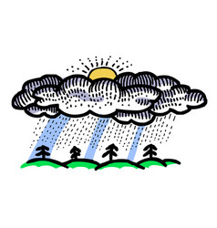 Cartoon Image Of Rain Icon Rainfall Symbol