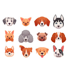 Dog Faces Emoticons Breed Dogs Puppy Heads Draw