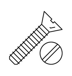 Flat Head Screw Line Icon