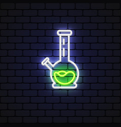 Green Bong Neon On Light Background