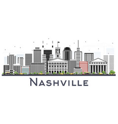 Nashville Tennessee City Skyline With Color