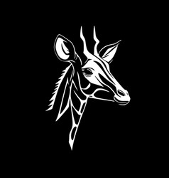 Giraffe - Black And White Isolated Icon