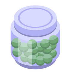 Spirulina Pills Icon Isometric Alga Plant