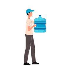 Water Delivery Worker Holding Blue Bottle