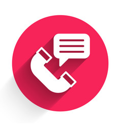 White Telephone Conversation Icon Isolated