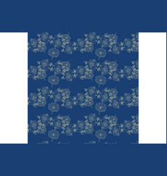 Blue And White Floral Pattern Wallpaper